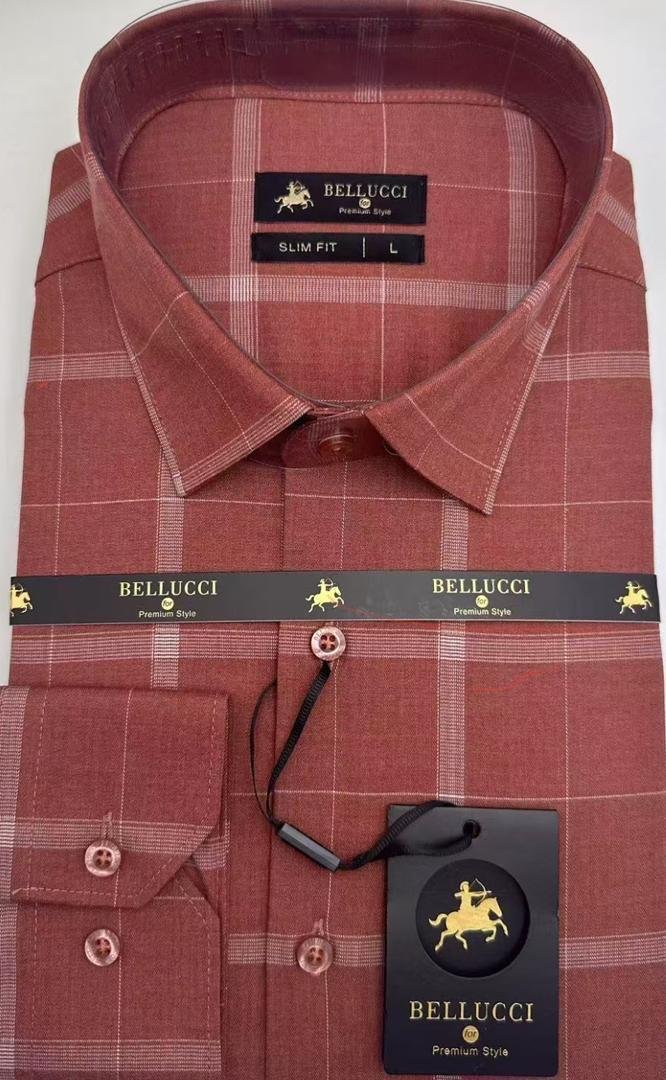Chemise à carreaux rouge brique