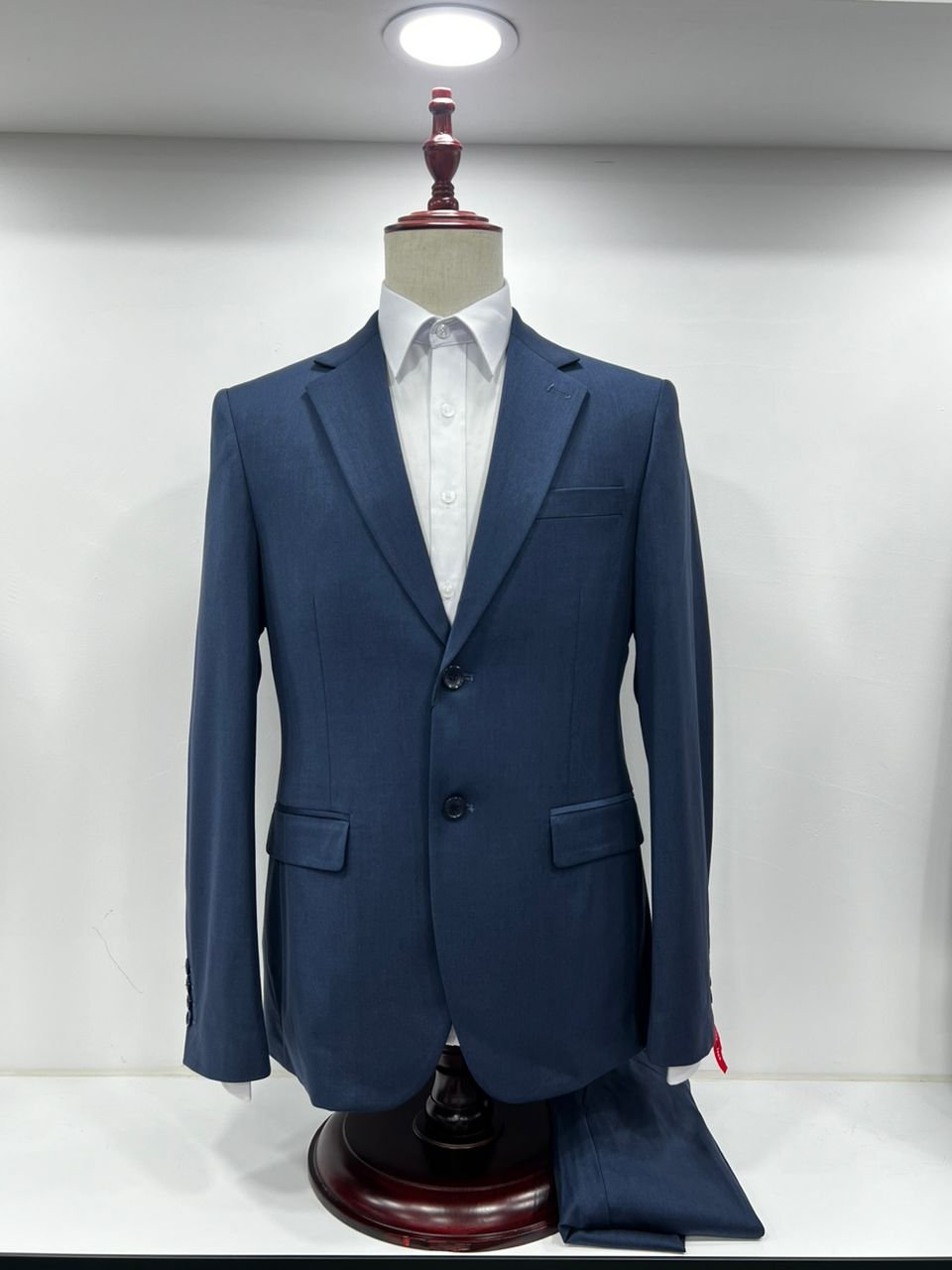 Costume 2 pièces bleu chiné